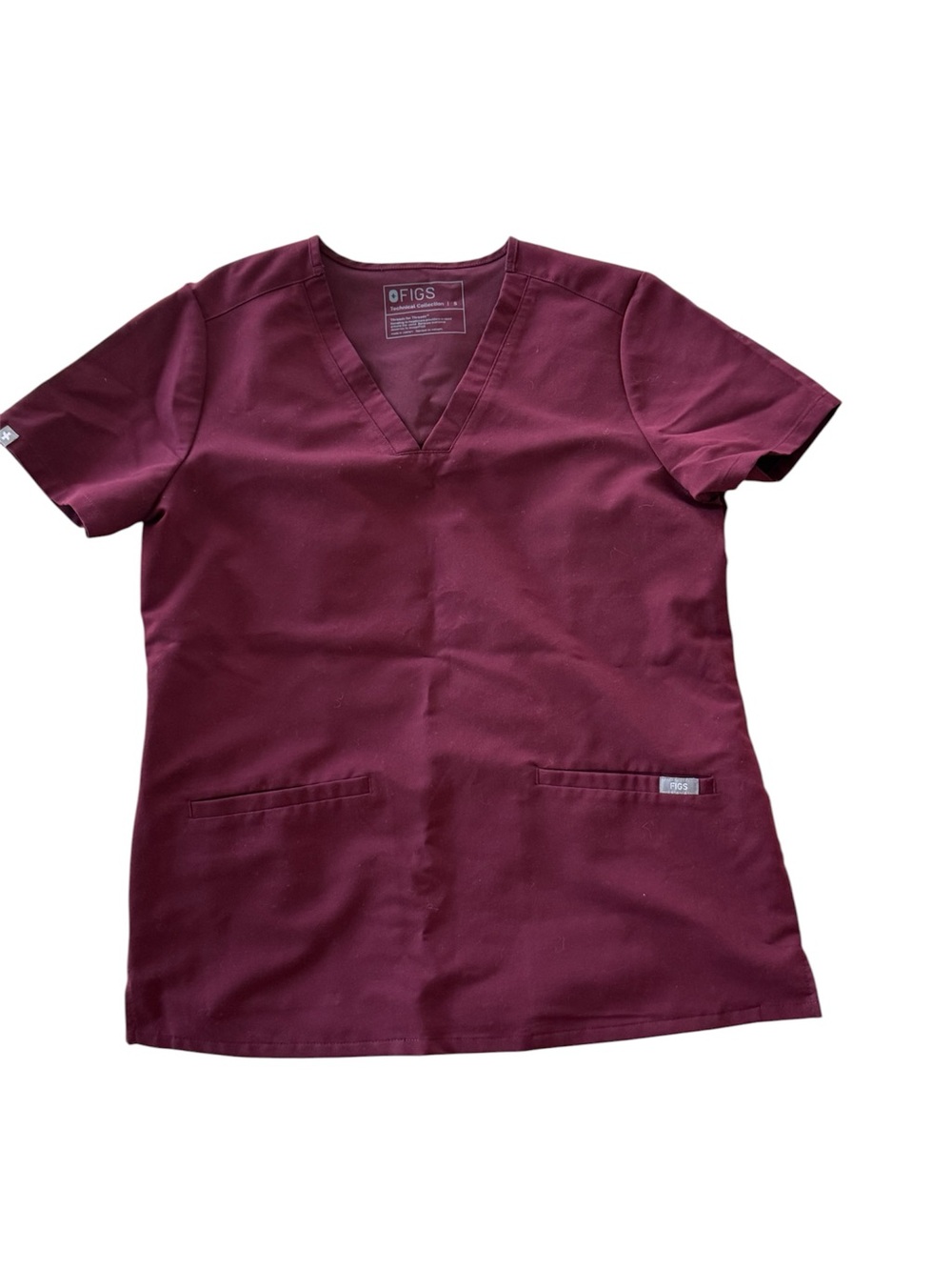Figs Women Burgundy Scrub top PW1100 Size Small PO#1699